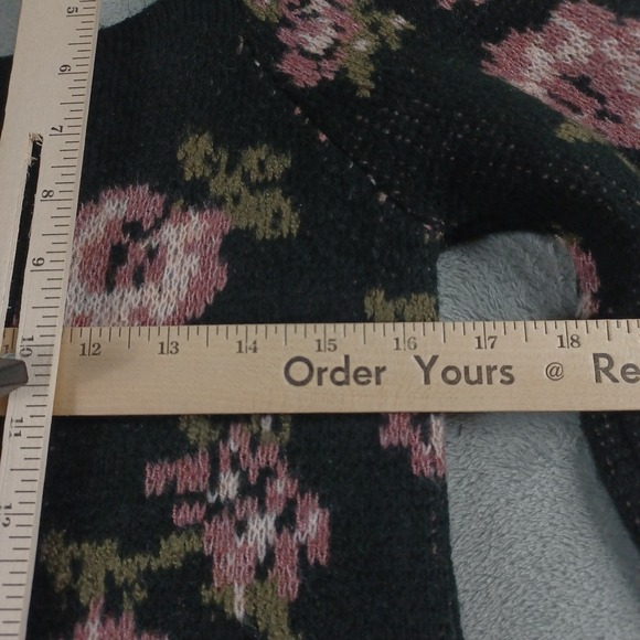 Anthropologie Top Womens Medium Black Floral Puff Sleeve‎ Romantic Cottagecore - Picture 10 of 10